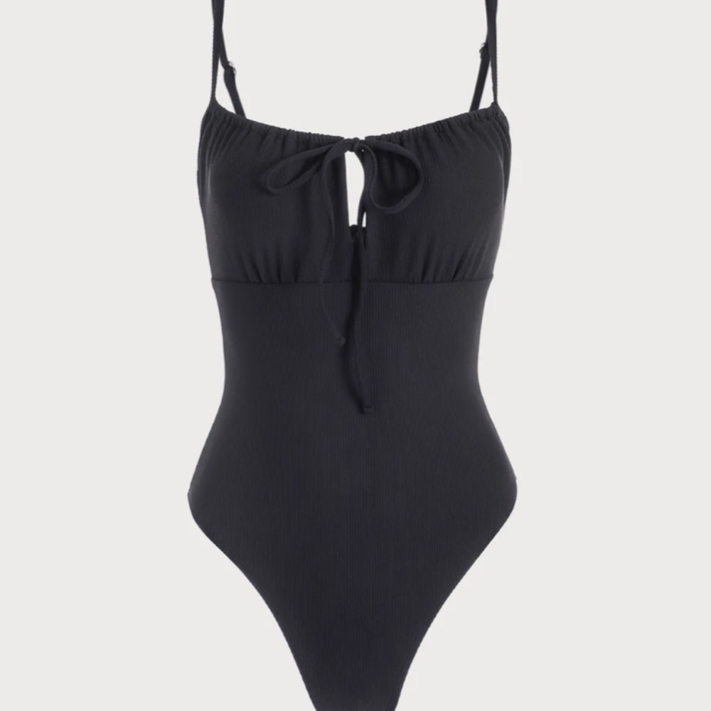 NWT Black Cut Out Backless One-Piece Swimsuit - Picture 5 of 6